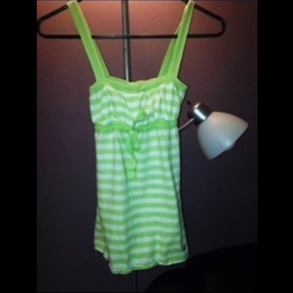 Green and white stripe Hollister Co. tank top